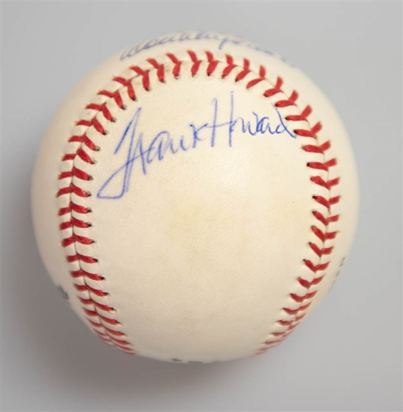 1963 World Champion Dodgers Signed Baseball - 3 Autographs (Drysdale, Frank Howard, Maury Wills)  - JSA Auction Letter