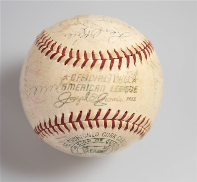 1965 Boston Red Sox Team Signed Baseball (26 Autographs with Carl Yastrzemski) - Official Reach Joe Cronin OAL Baseball  - JSA Auction Letter