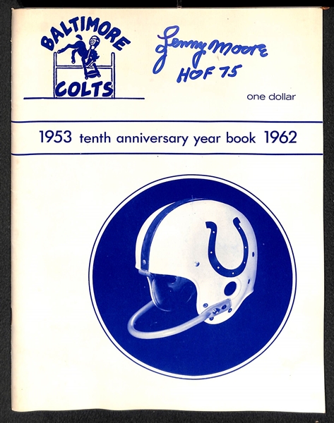 Baltimore Colts 1959 Program and 1962 Yearbook w/ HOF Autographs on the Covers  - JSA Auction Letter
