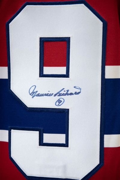 Maurice Richard Signed Retro Canadiens Jersey  - JSA Auction Letter