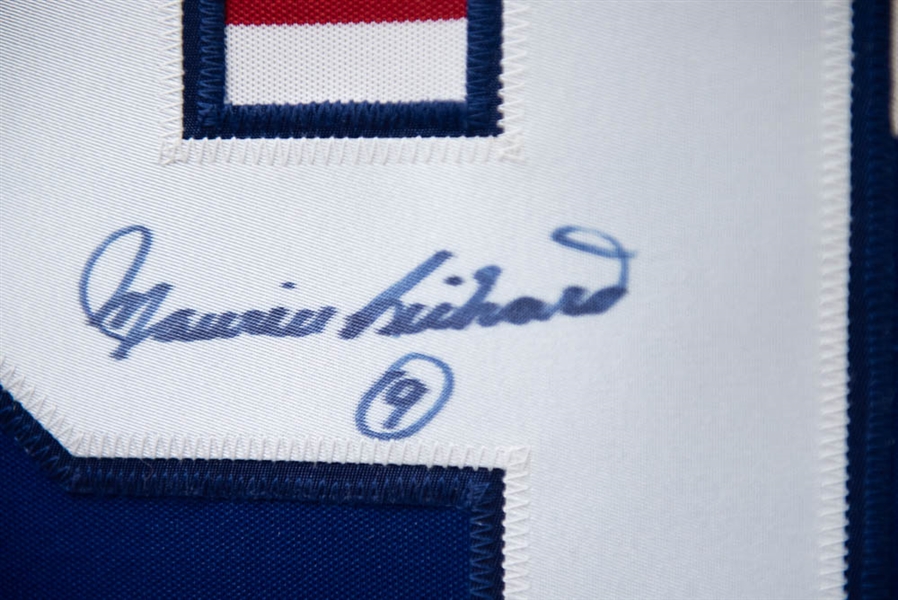 Maurice Richard Signed Retro Canadiens Jersey  - JSA Auction Letter