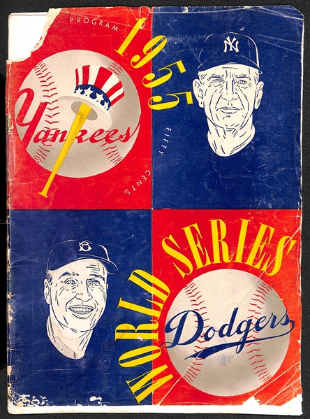 1955 Yankees vs. Dodgers World Series Program (Taped/Torn)