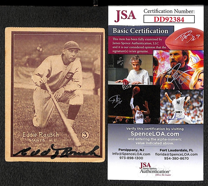 1931 W-517 Eddie Rusch Signed Baseball Card w/ JSA COA