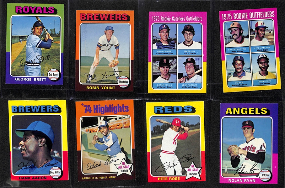 1975 Topps Baseball Card Complete Set w. George Brett & Robin Yount Rookie Cards