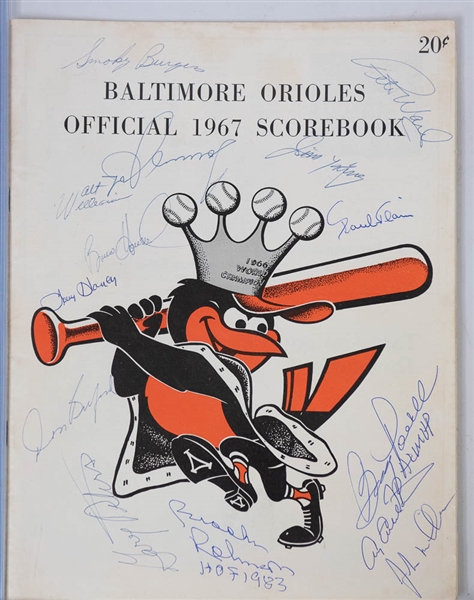 Lot of 6 Orioles Signed 1960s Yearbooks & Score Cards