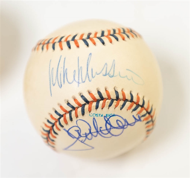 Lot of (3) Signed Official All Star Baseballs from 1992-1993 (2 Autographs on Each) w/ Ozzie Smith, Lee Smith, and Mike Mussina - JSA Auction Letter