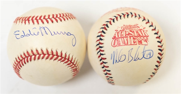 Lot of (2) Signed Official All Star Baseballs - 1984 w/ Eddie Murray and Mike Boddicker; and 2000 w/ Mike Bordick - JSA Auction Letter