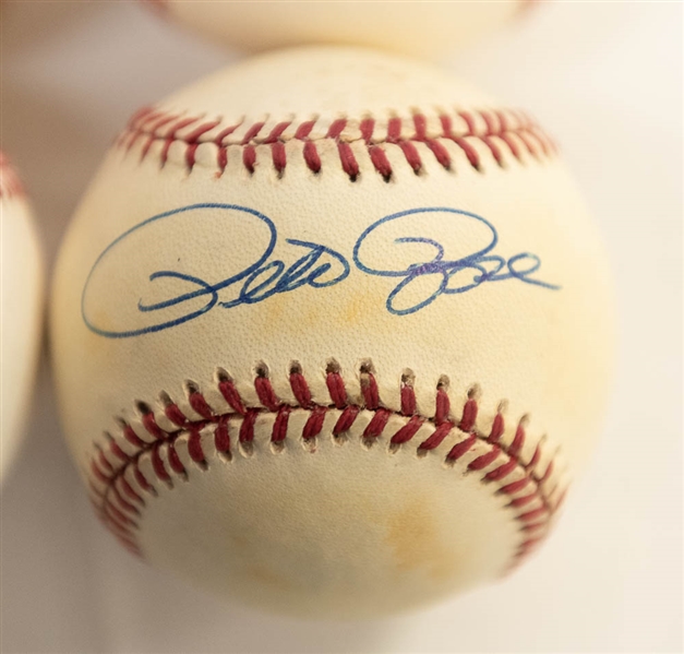 Lot of (4) Signed Baseballs w/ Pete Rose, Juan Marichal, Tom Lasorda, and Bobby Richardson - JSA Auction Letter