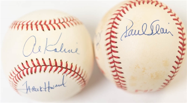 (2) Dual-Signed Baseballs: Al Kaline & Frank Howard on OAL Baseball;  Greg Nettles & Paul Blair (Yankees) on a 1978 WS Baseball - JSA Auction Letter