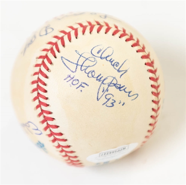 Official AL Baseball Signed by Eddie Murray, Leon Day (2x), Juan Marichal, Luis Aparicio, and Chuck Thompson (Legendary Announcer) - JSA Auction Letter