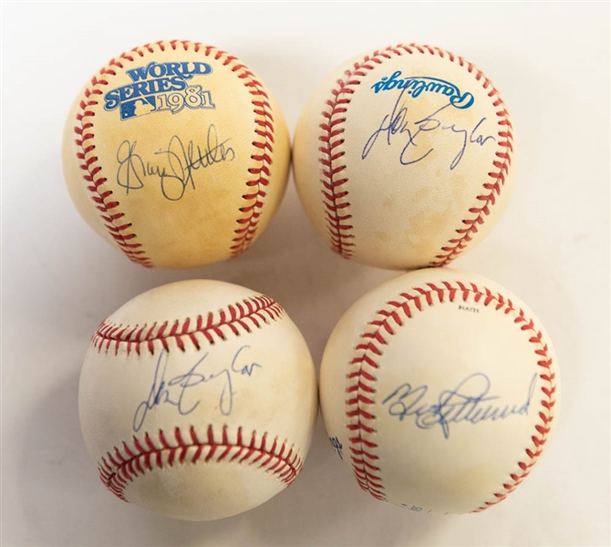 Lot of (4) Signed Official World Series Baseballs (1981-Nettles, 1986-Baylor, 1987-Baylor, 1989-Rettenmond) - JSA Auction Letter