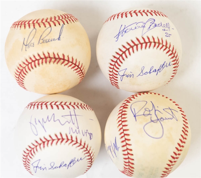 Lot of (4) Baseballs w/ George Brett and Robin Yount - JSA Auction Letter