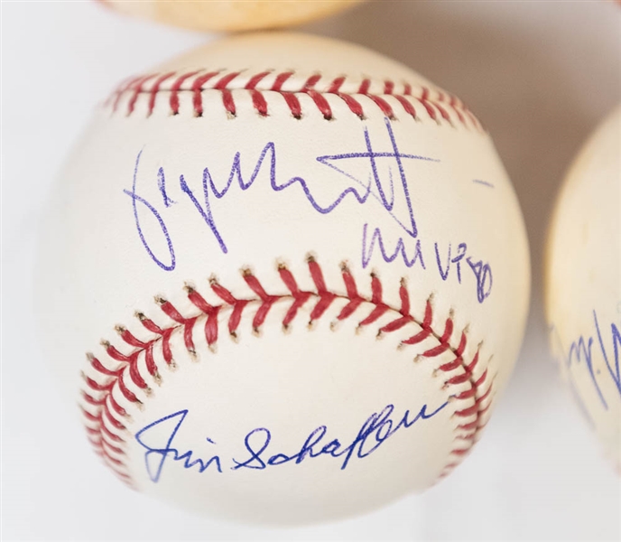 Lot of (4) Baseballs w/ George Brett and Robin Yount - JSA Auction Letter