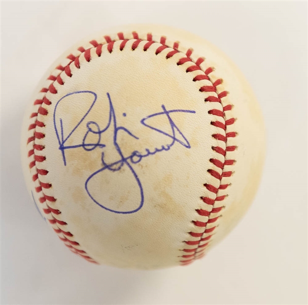 Lot of (4) Baseballs w/ George Brett and Robin Yount - JSA Auction Letter