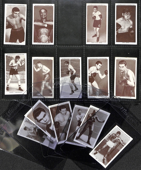 1938 Churchman's Boxing Personalities Complete Set of 50 w/ Joe Louis, Jack Johnson, Dempsey, Baer, Schmeling - JSA Auction Letter