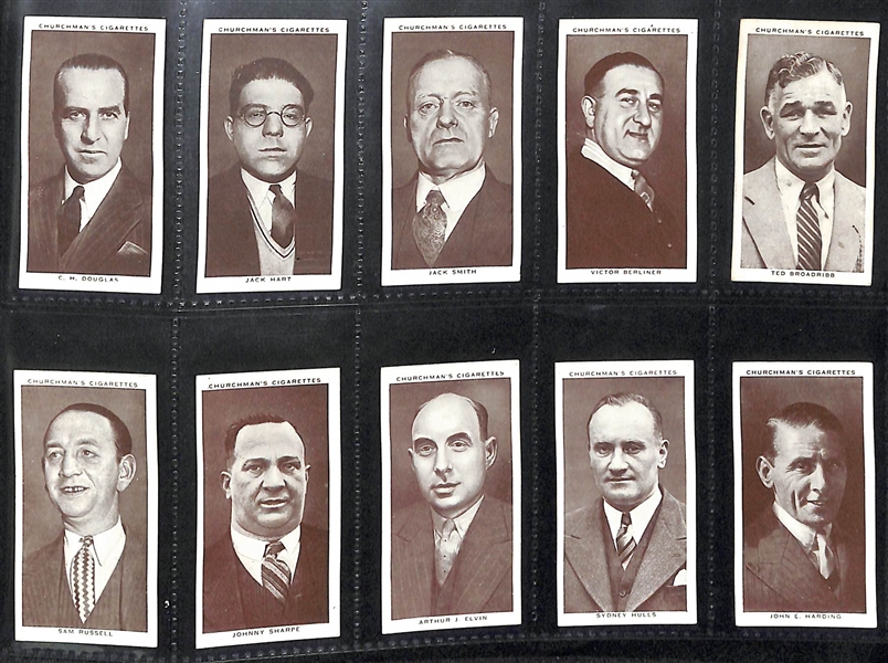 1938 Churchman's Boxing Personalities Complete Set of 50 w/ Joe Louis, Jack Johnson, Dempsey, Baer, Schmeling - JSA Auction Letter