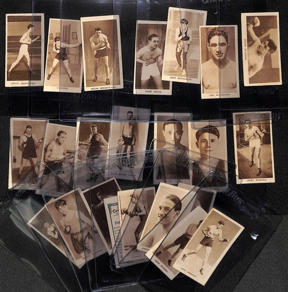 Partial Set (23 of 29) 1929 Godfrey Phillips Ltd. Sporting Champions Boxing Cards (Includes 9 HOFers w/ Dempsey and Tunney) 