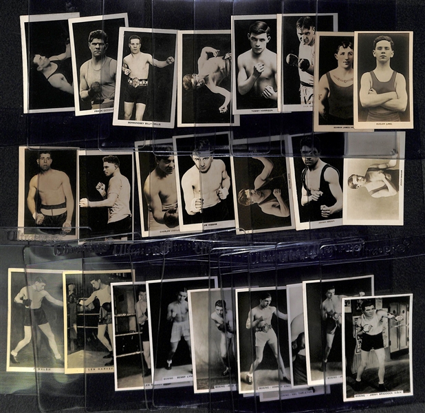 Complete Set of (15) 1922 Boys’ Friend Rising Boxing Stars, (8) 1935 J.A. Pattreiouex Sporting Events & Stars Boxing Cards (w/ Jim Braddock) and (3) Other Boxing Cards - JSA Auction Letter