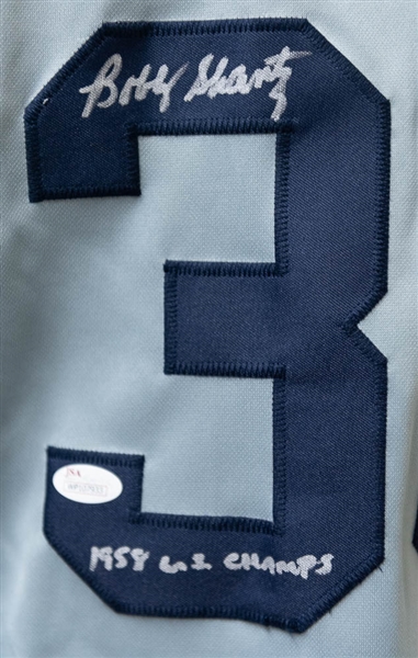 Bobby Shantz Signed Yankees Jersey (JSA COA) w/ 1958 WS Champs Inscription