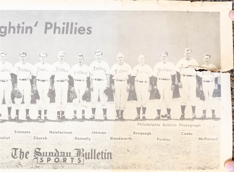 1950 Philadelphia Bulletin Wiz Kids 9.5x35 Team Photo w. Original Packaging