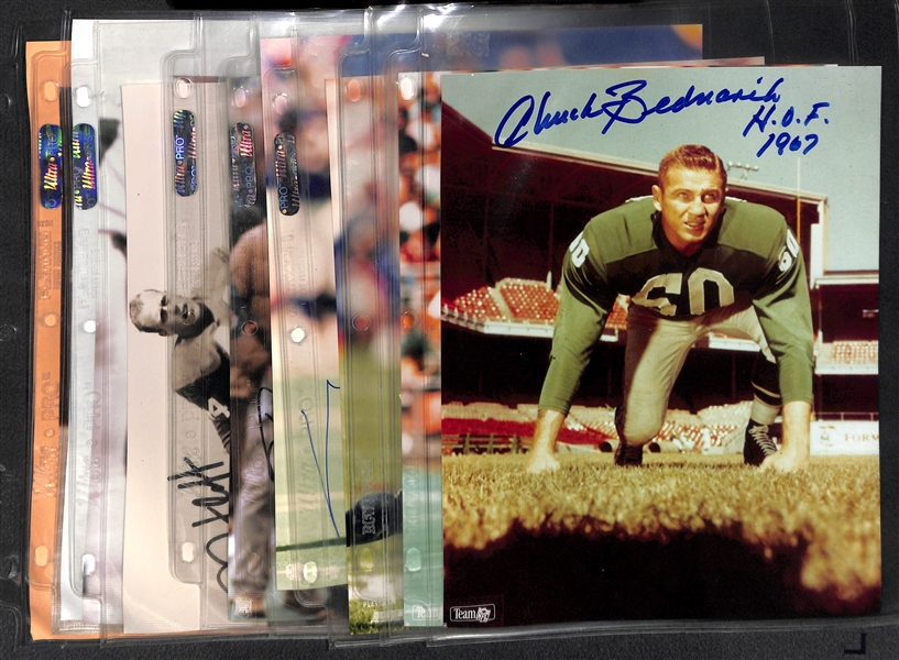 Lot of 8 Eagles Signed 8x10 Photos w. Chuck Bednarik - JSA Auction Letter