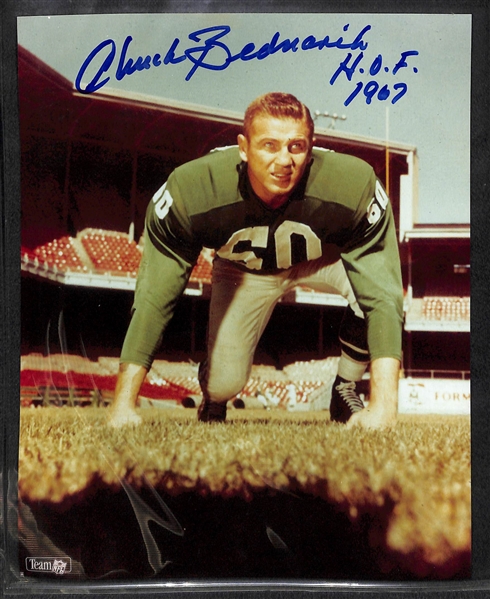 Lot of 8 Eagles Signed 8x10 Photos w. Chuck Bednarik - JSA Auction Letter