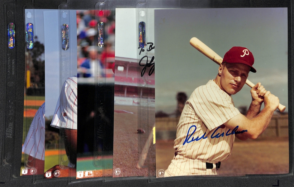 Lot of 5 Phillies Signed 8x10 Photos w. Richie Ashburn - JSA Auction Letter