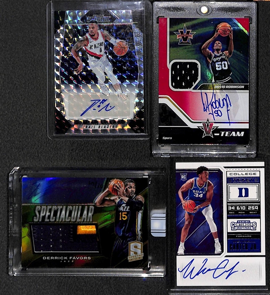 Lot of 4 Basketball Autograph Cards w. Damian Lillard & David Robinson