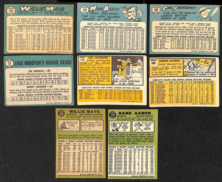 Lot of 200+ Assorted 1953-1969 Topps Baseball Cards w. 1965 Willie Mays