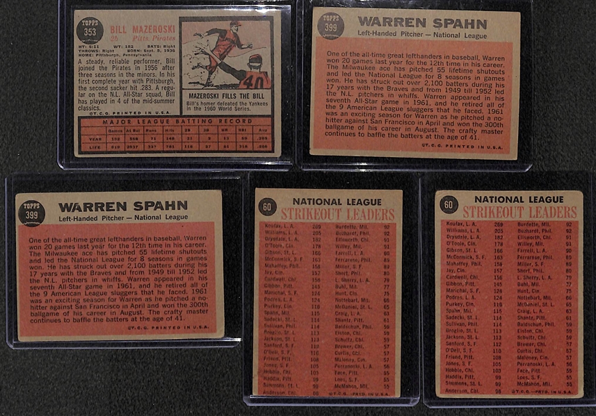 Lot of 200+ Assorted 1962 Topps Baseball Cards w. Bill Mazeroski