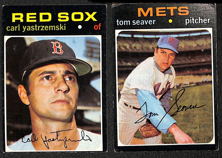 Lot of 1200+ Assorted 1970-1979 Topps Baseball Cards w. 1971 Carl Yaztrzemski