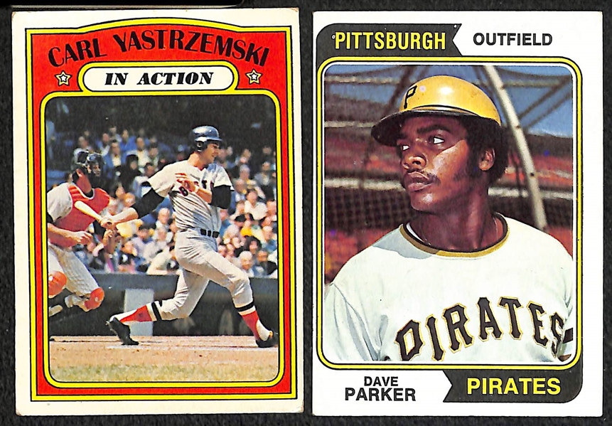 Lot of 1200+ Assorted 1970-1979 Topps Baseball Cards w. 1971 Carl Yaztrzemski