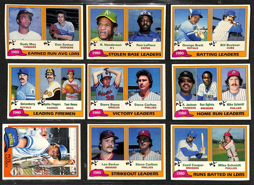 1981 Topps Baseball Complete Card Set + Traded Set & Partial 1980 Topps Set