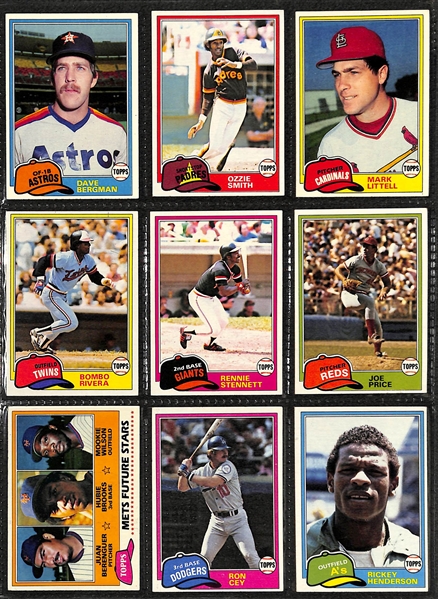 1981 Topps Baseball Complete Card Set + Traded Set & Partial 1980 Topps Set
