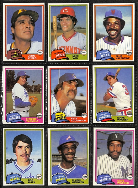 1981 Topps Baseball Complete Card Set + Traded Set & Partial 1980 Topps Set