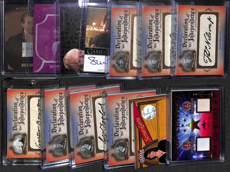 Lot of 13 Nonsports Autograph & Relic Cards w. President James Monroe