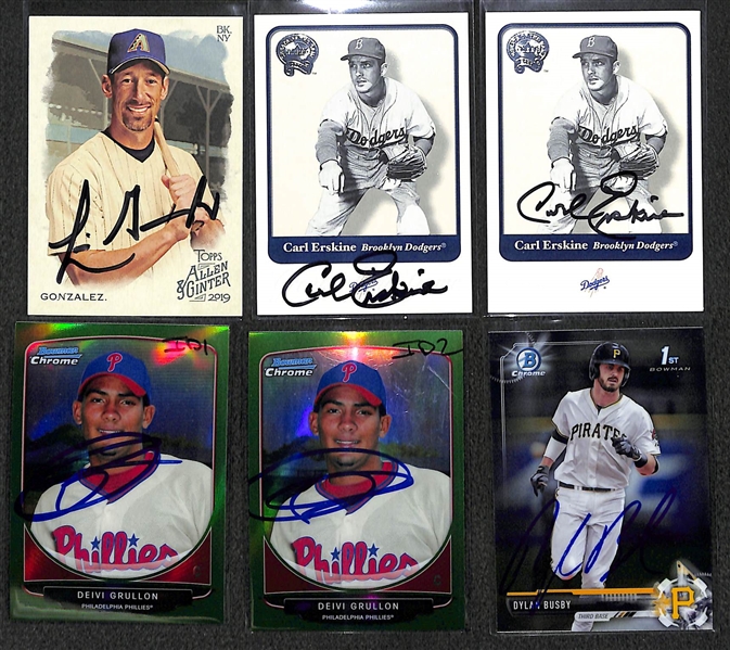 Lot of 33 Baseball Signed Cards w. Brooks Robinson & Rhys Hoskins