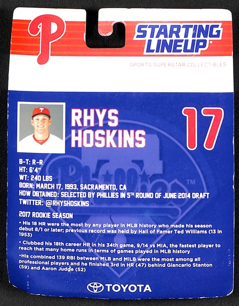 Rhys Hoskins Signed 2018 Rookie Starting Lineup - JSA