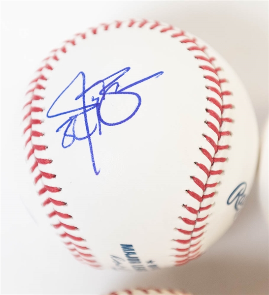 Lot of 4 Stars Signed Official MLB Baseballs w. Merrifield & Braun - JSA Auction Letter