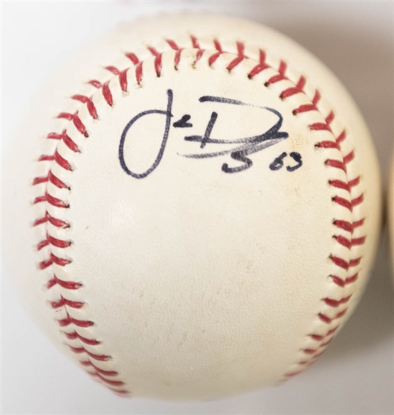 Lot of 4 Stars Signed Official MLB Baseballs w. Merrifield & Braun - JSA Auction Letter