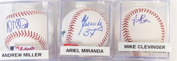 Lot of 10 Signed Official MLB Baseballs w. Andrew Miller & Corey Kluber - JSA Auction Letter