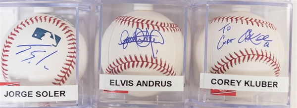 Lot of 10 Signed Official MLB Baseballs w. Andrew Miller & Corey Kluber - JSA Auction Letter
