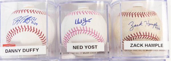 Lot of 10 Signed Official MLB Baseballs w. Ned Yost & Danny Duffy - JSA Auction Letter