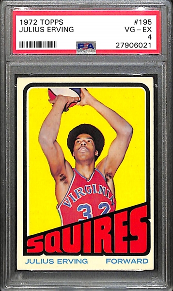 1972 Topps #195 Julius Erving Rookie Card PSA 4