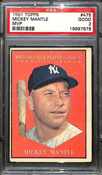 Lot Of 6 Mickey Mantle Graded Vintage Cards w. 1958 Topps All Star