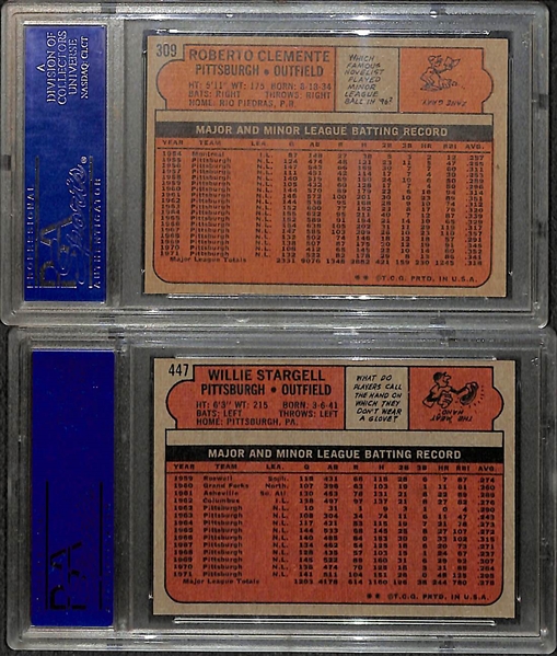 1972 Topps Roberto Clemente PSA 7 & 1972 Topps Willie Stargell PSA 8