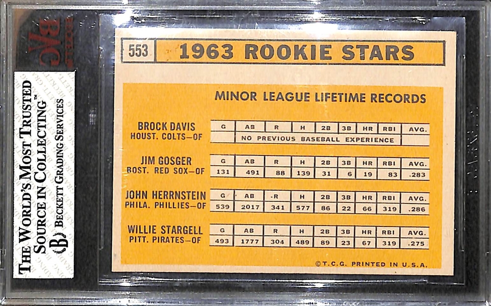 1963 Topps #553 Willie Stargell Rookie Card BVG 7.5