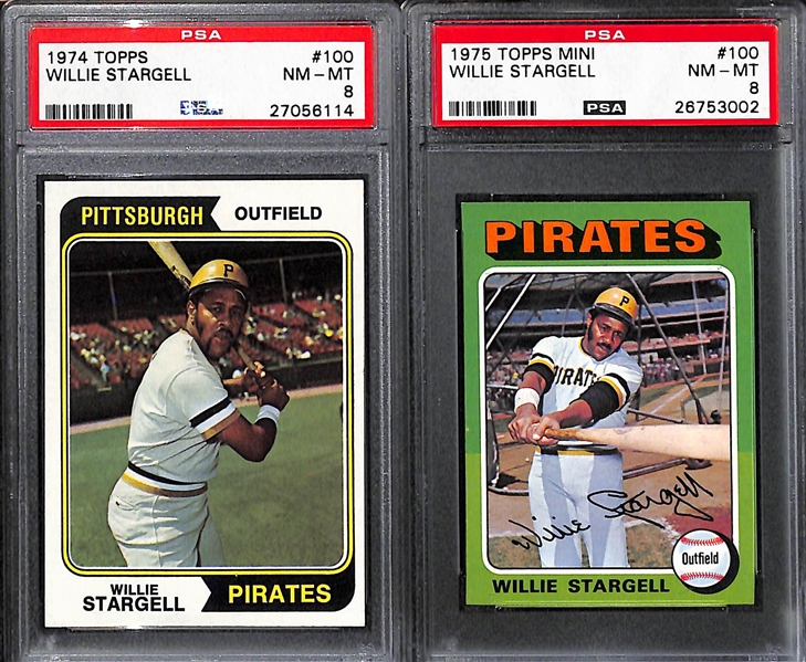 Lot of 6 Willie Stargell PSA 8 Graded Cards 1973-1978