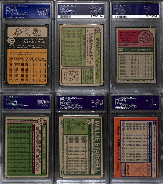 Lot of 6 Willie Stargell PSA 8 Graded Cards 1973-1978