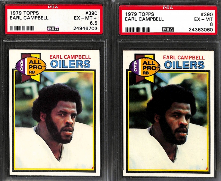 Lot of 4 Earl Campbell 1979 Topps PSA Graded Rookie Cards w. PSA 9(OC)
